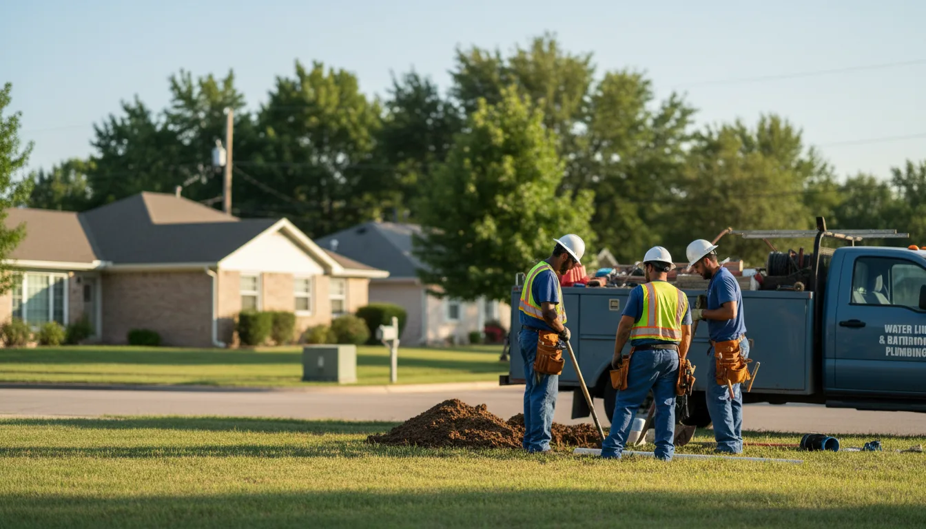 Residential water line and bathroom plumbing service in Millerton, OK